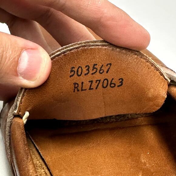 VERY GOOD Polo Ralph Lauren x Allen Edmonds Penny Loafer Brown Made in USA 9.5 - Picture 11 of 14